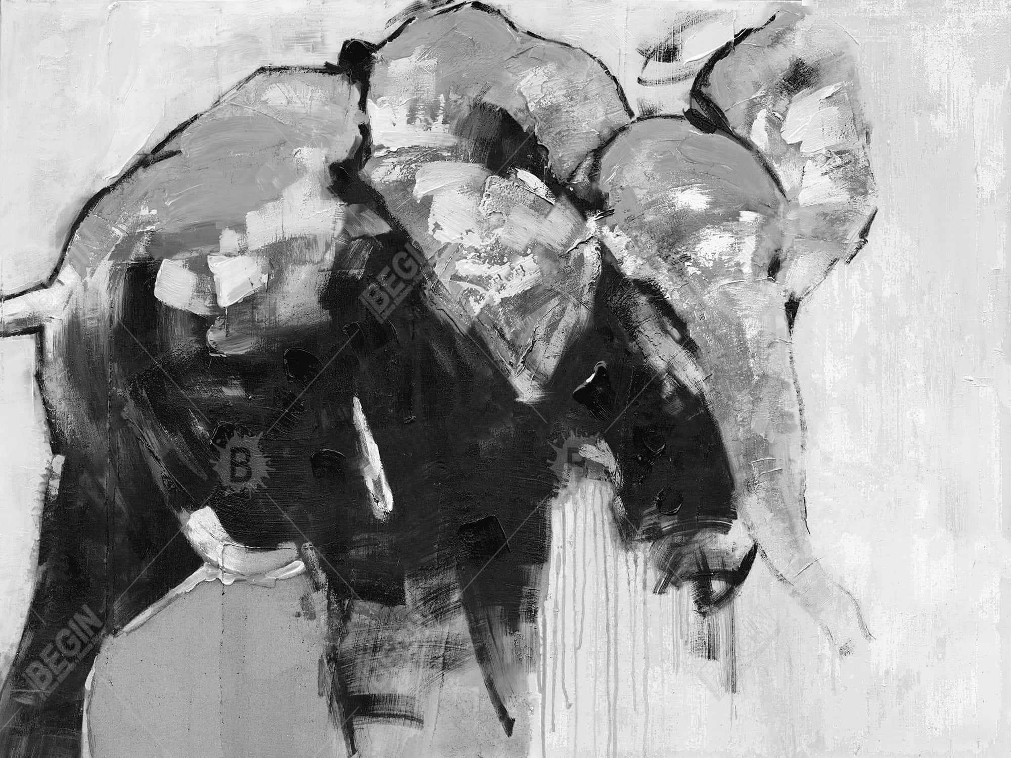 Monochrome abstract elephant