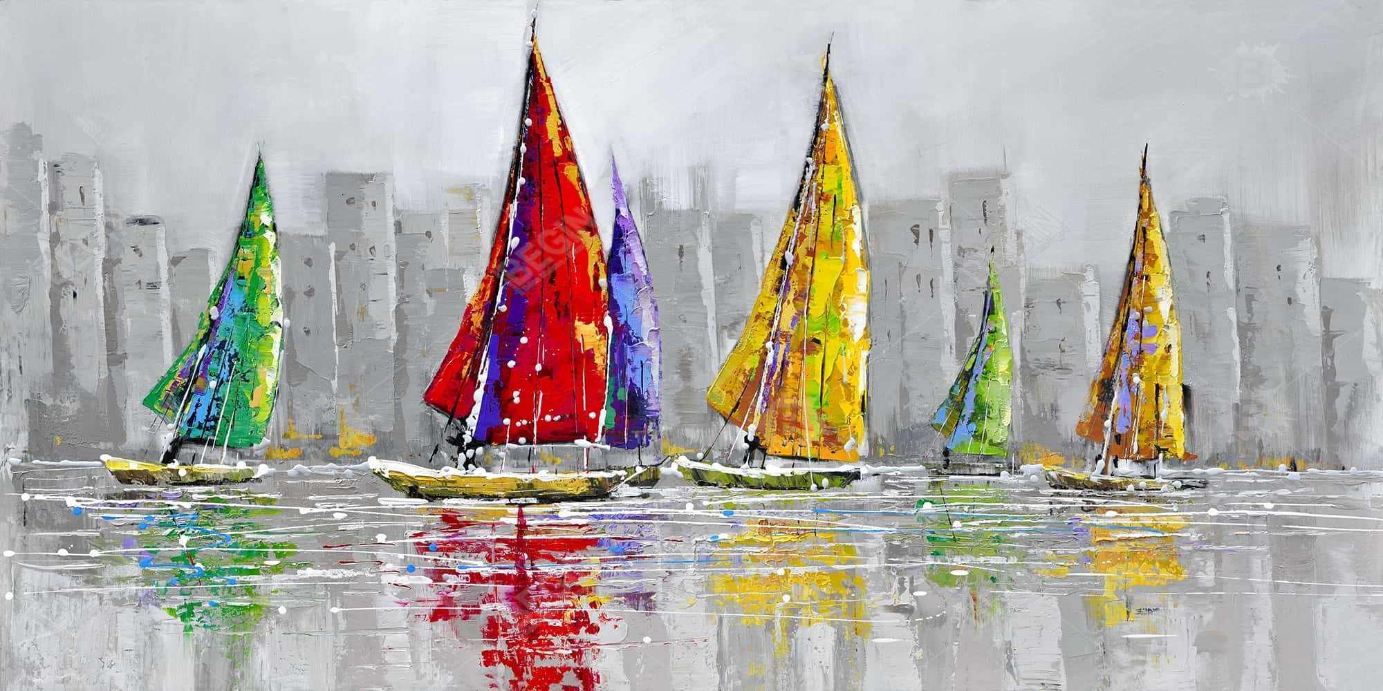 Sailboats in the wind