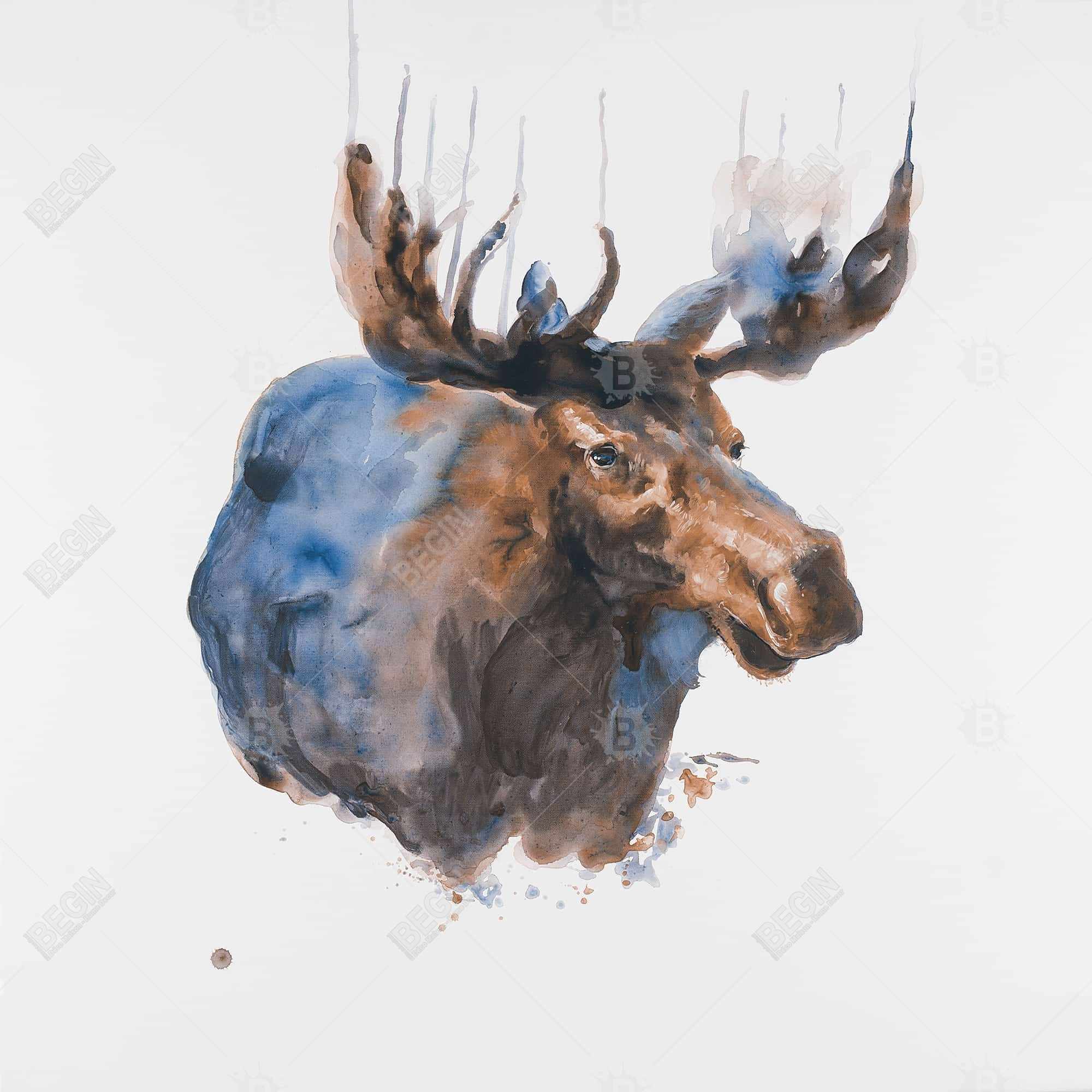 Abstract blue moose