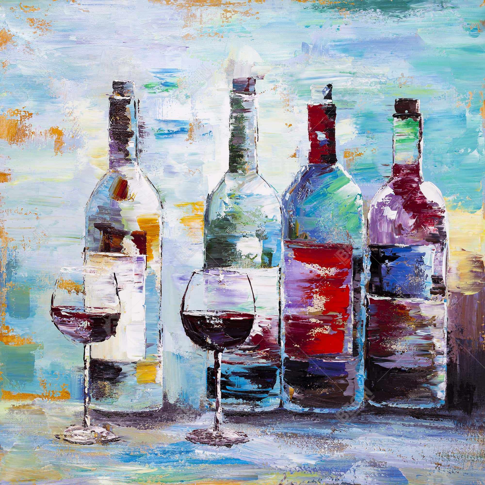 Quatre bouteilles de vin